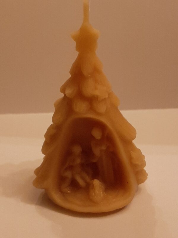 Bougie modèle sapin de noël crèche